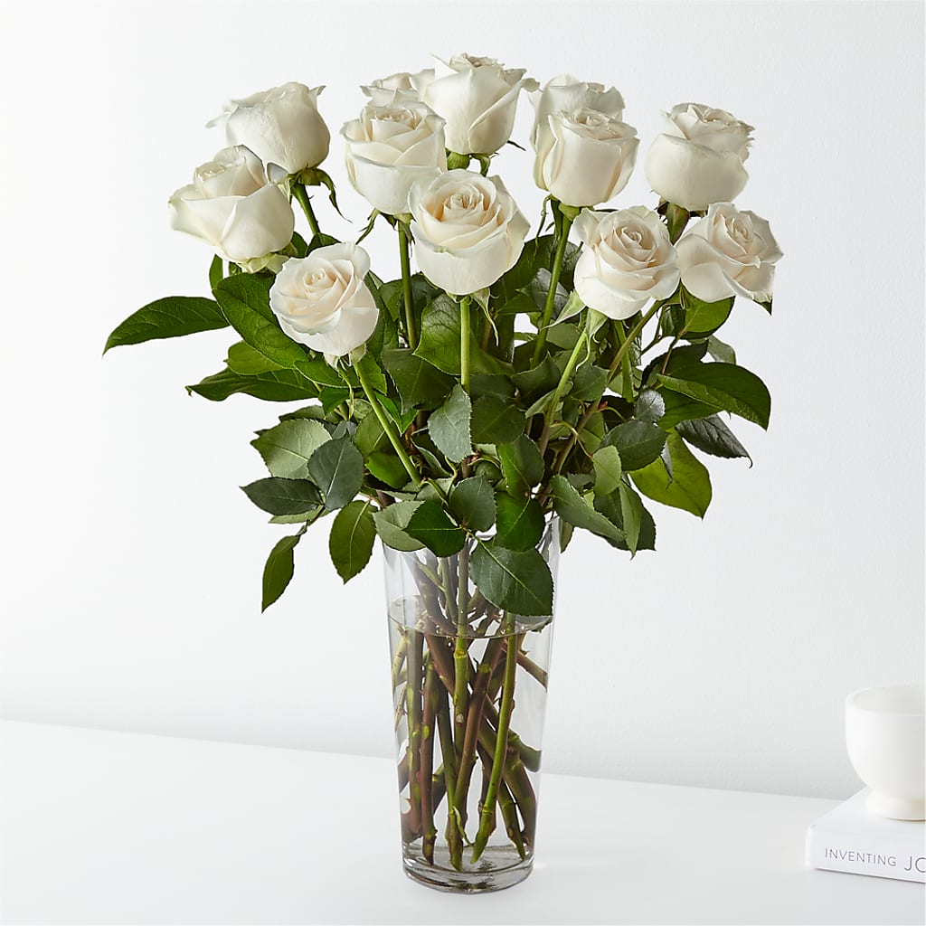 Long Stem White Rose Bouquet – BUEHLER'S FLORAL, Wooster OH