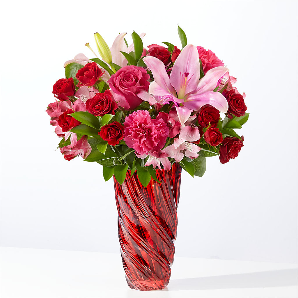 In Love Bouquet with Luxe Swirl Vase – BUEHLER'S FLORAL, Wooster OH
