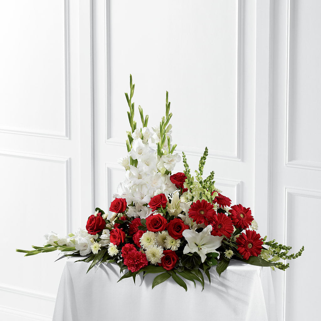 Crimson & White Arrangement – BUEHLER'S FLORAL, Wooster OH