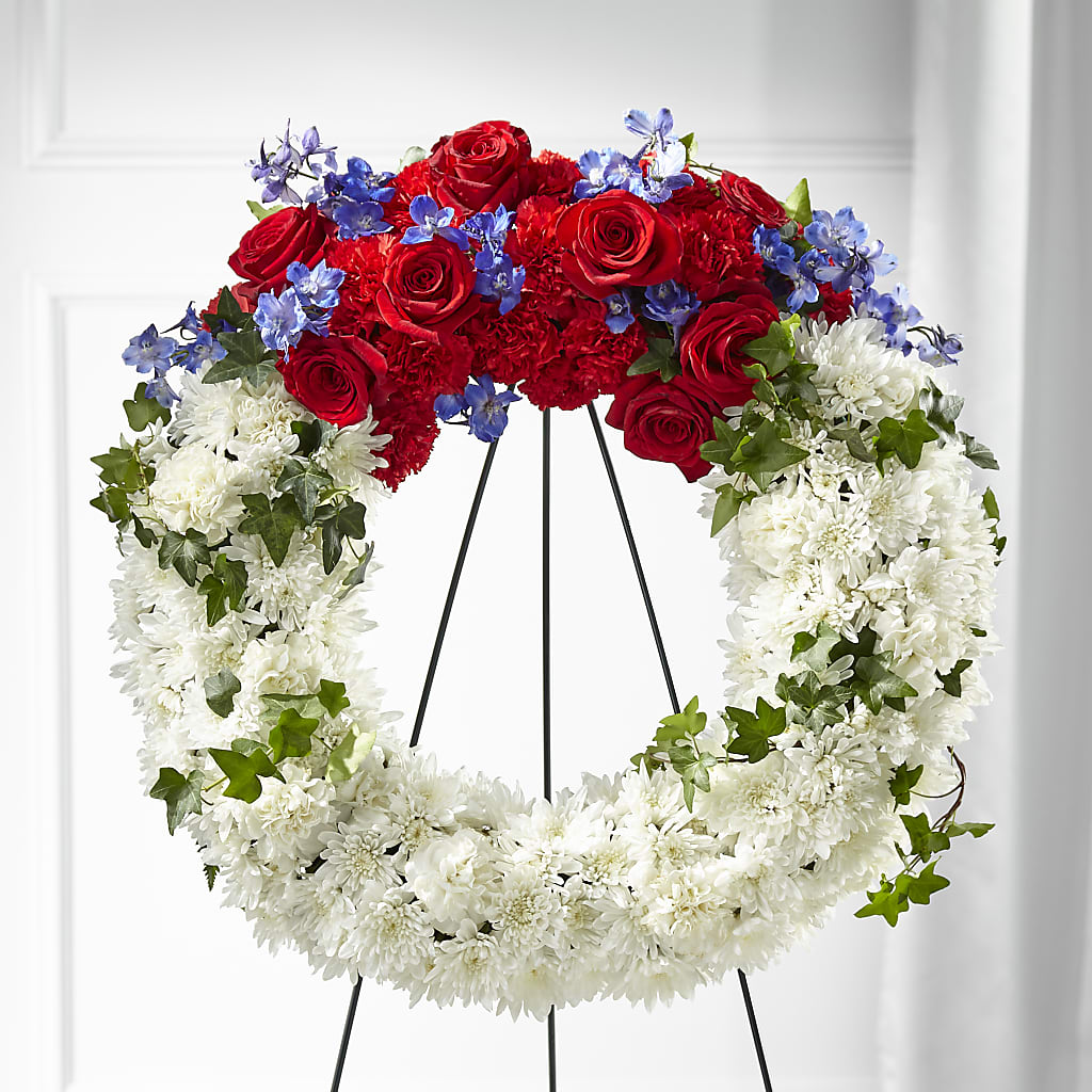 Patriotic Passion Wreath – BUEHLER'S FLORAL, Wooster OH