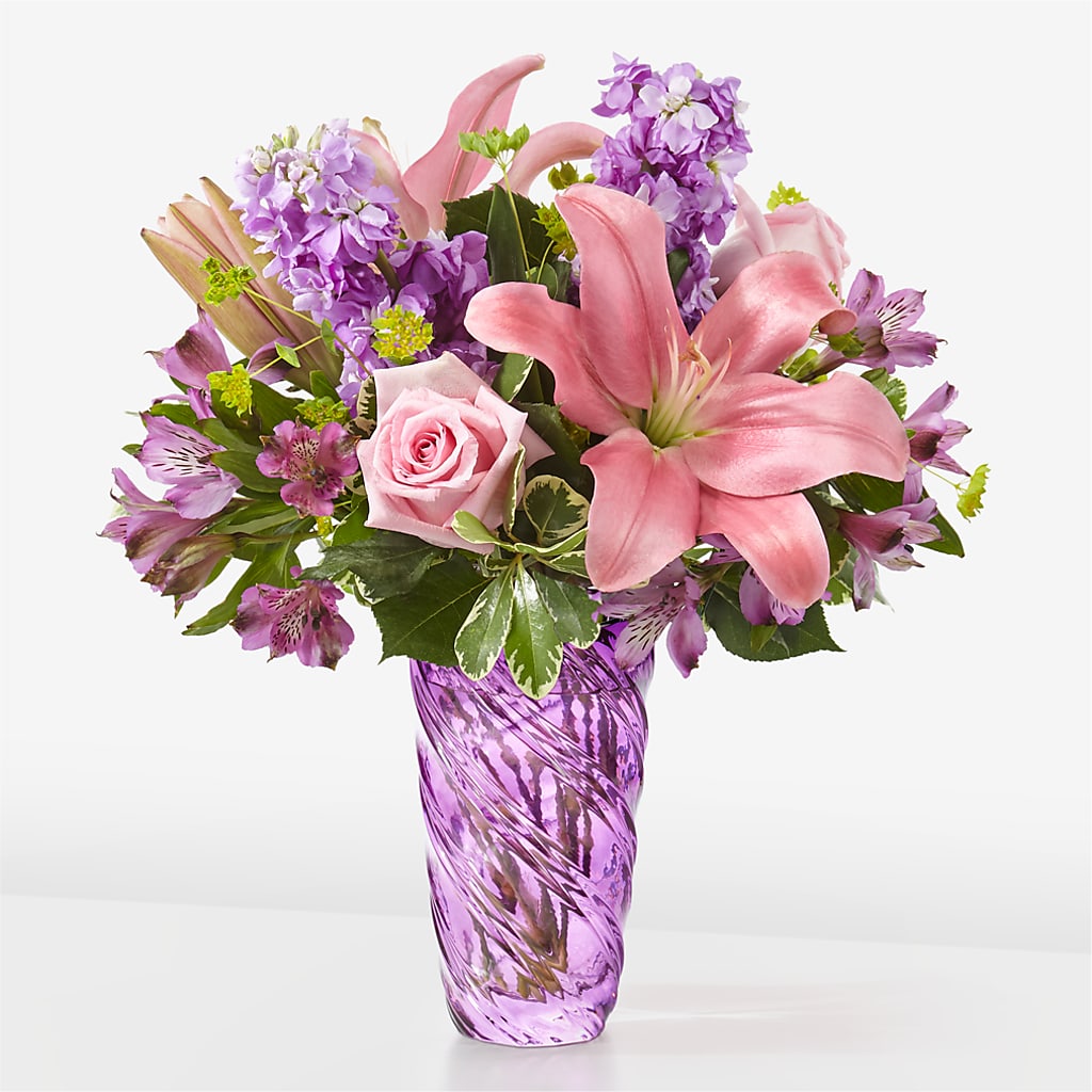 Precious Petals Bouquet with Luxe Swirl Vase – BUEHLER'S FLORAL, Wooster OH