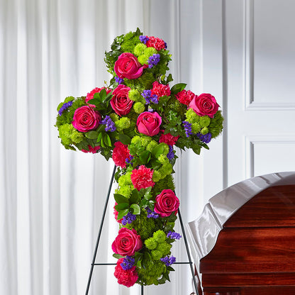 Tribute Rose Floral Cross – BUEHLER'S FLORAL, Wooster OH