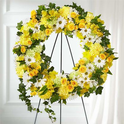 Golden Remembrance Wreath – BUEHLER'S FLORAL, Wooster OH