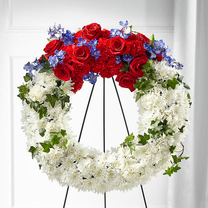 Patriotic Passion Wreath – BUEHLER'S FLORAL, Wooster OH