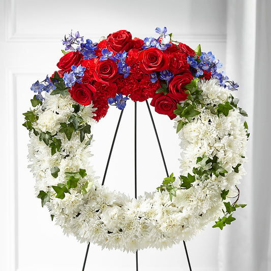 Patriotic Passion Wreath – BUEHLER'S FLORAL, Wooster OH
