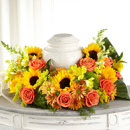 Faithful Sunflower Cremation Adornment – BUEHLER'S FLORAL, Wooster OH