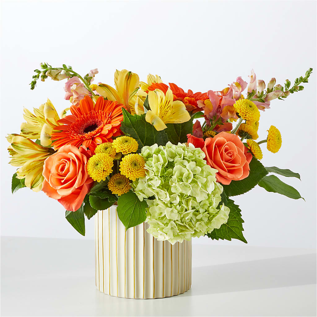 Autumn Sunshine Bouquet with Ivory Vase – BUEHLER'S FLORAL, Wooster OH