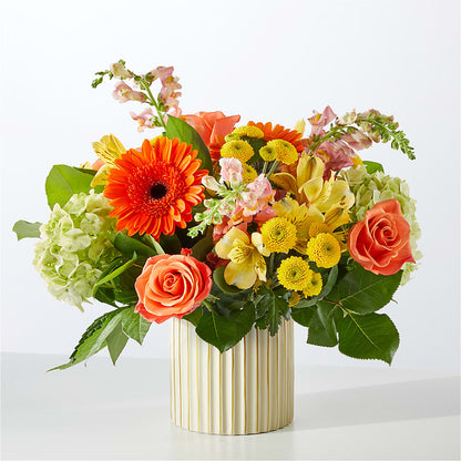 Autumn Sunshine Bouquet with Ivory Vase – BUEHLER'S FLORAL, Wooster OH
