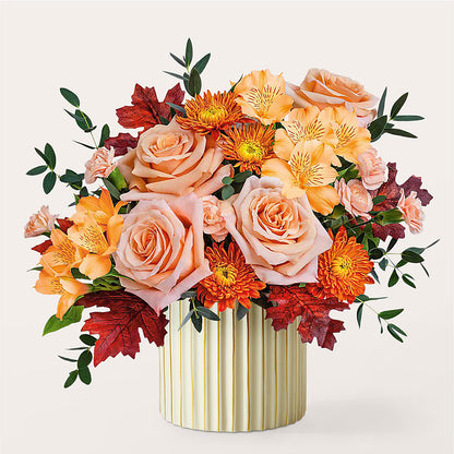 Spiced Latte Bouquet with Ivory Vase – BUEHLER'S FLORAL, Wooster OH