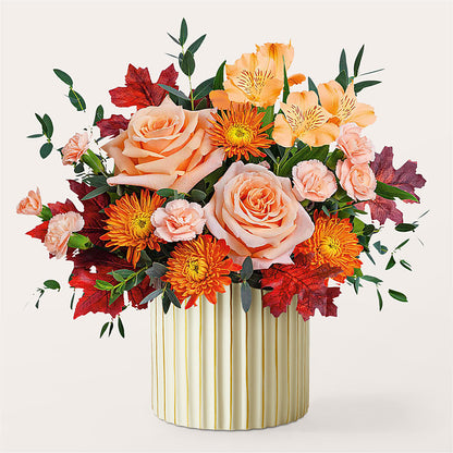 Spiced Latte Bouquet with Ivory Vase – BUEHLER'S FLORAL, Wooster OH