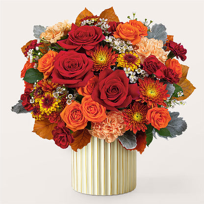 Merlot Bouquet with Ivory Vase – BUEHLER'S FLORAL, Wooster OH